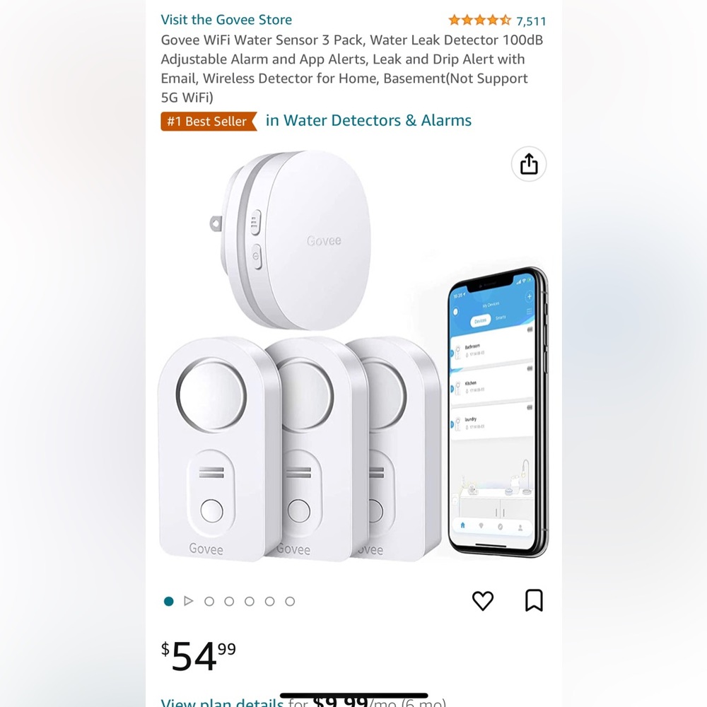 Govee WiFi Water Sensor 3 Pack